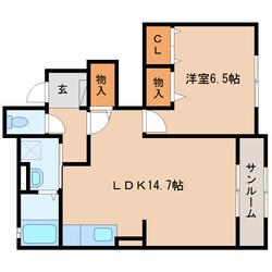 前栽駅 徒歩9分 1階の物件間取画像